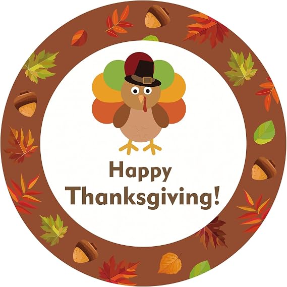 Happy Thanksgiving Stickers 2 Inch 60PCS Fall Turkey Stickers