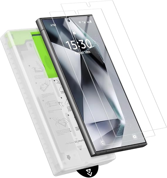 2 Pack Samsung Galaxy S24 Ultra HD Clear Screen Protector, PET Film with Auto Dust Elimination Cabin, Anti-Glare, Sensitive Touch, Bubble-Free, Case Friendly