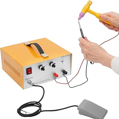 Jewelry Welder Universal 80A 600W Adjustable Jewelry Spot Welder 80A Portable Pulse Arc Welder Permanent Jewelry Welder with Foot Pedal for Platinum, Gold, Silver and Steel110v