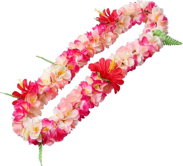 1PCS Hawaiian Luau Party Supplies Tropical Flower Leis Necklaces for Kids Adults Hawaiian Beach Luau Wedding Birthday Graduation Party Favors Decorations