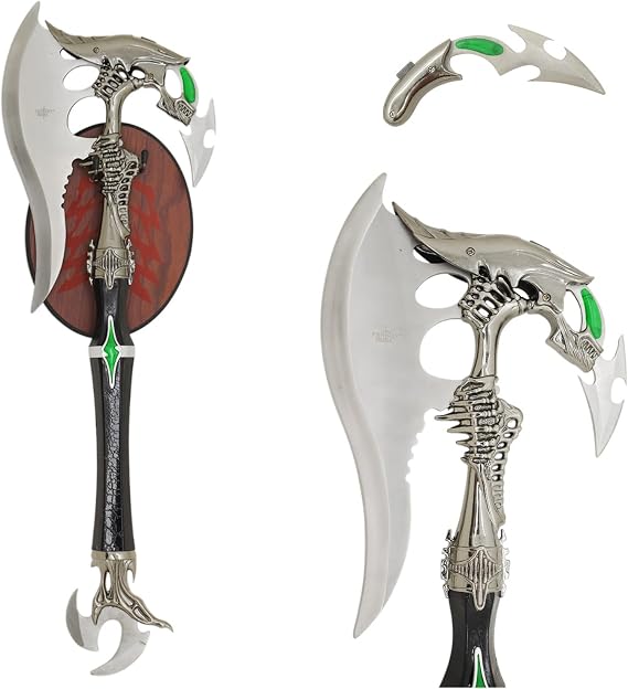 Ace Martial Arts Supply Alien Warrior Fantasy Battle Axe w/Dagger & Plaque New