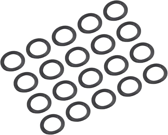 Replacement Rubber O Rings for Spinlock Dumbbell Parts and Barbell Collar Washer, 25mm Dumbbell Nut Gasket for Gym Weight Spinlock Seal, Barbell Lock For Ring and(20PCS Flat)