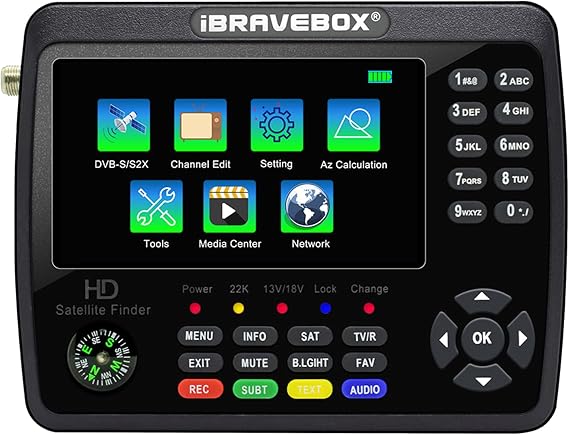 Satellite Finder,V10 Finder Max HD Satellite TV Signal Finder DVB-S/S2/S2X Digital Handheld Signal Meter Satellite Finder H.265 4.3Inch LCD for Adjusting Sat Dish