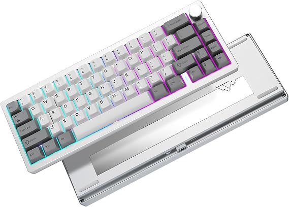 YUNZII AL68 Aluminum Wireless Mechanical Keyboard(Silver,Cocoa Cream V2)