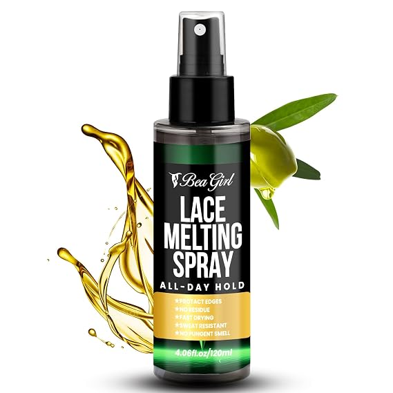 BeaGirl Adhesive Wig Melting Spray-Long Lasting Formula with Protecting Edges, Gives Undetectable and Natural Look 4.06 fl oz