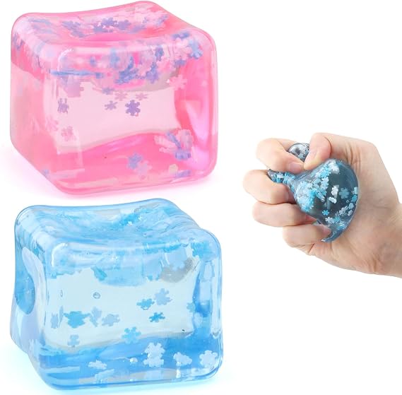 Chridark 2 Pcs Stress Cube Sensory Squishy Toys for Adults Kids