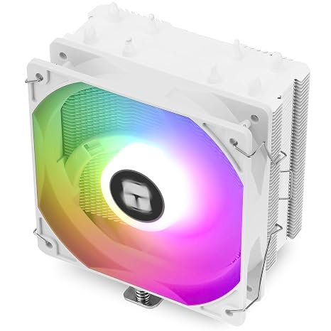 TR-Thermalright Assassin X 120R SE White ARGB CPU Air Cooler, 4x6mm Heat Pipes,TL-C12CW-S ARGB Fan CPU Cooler-Quiet,148mm High, for AM4/AM5,Intel lga1700/1851/1150/1151/1200