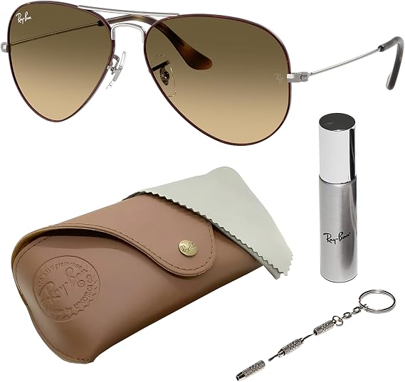 Ray-Ban RB3025 AVIATOR LARGE METAL Pilot Shape Sunglasses for Men & Women with Official Eyewear Kit
