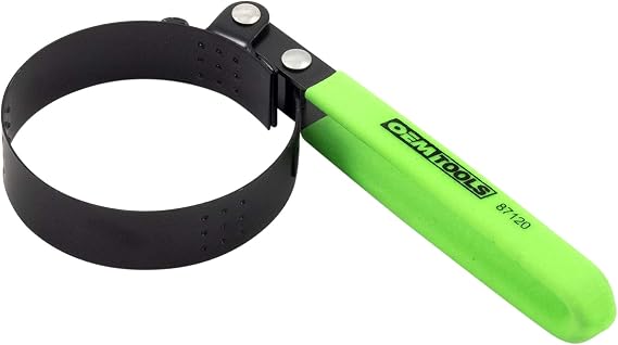 OEMTOOLS 87120 Small Oil Filter Wrench, Swivel Oil Filter Wrench for 2-3/4 Inch to 3-1/4 Inch Filters, Adjustable Oil Filter Removal Tool with Steel Band Grip