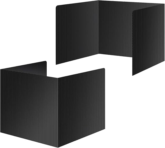 2 Pack Black Desk Dividers for Students, Waterproof Plastic Study Boards, Durable Exam Privacy Shields, Classroom Privacy Folders, Ideal School Supplies for Focused Learning (2 Pack)