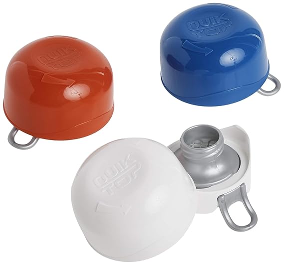 COMPAC Home Quiktop Can Cap from Compac, Keep Carbonated Drinks Fresh & Fizzy, Turn Cans Into Bottles, Can Cover, Safety Top for Can Drinks, Red/White/Blue - Pack of 3