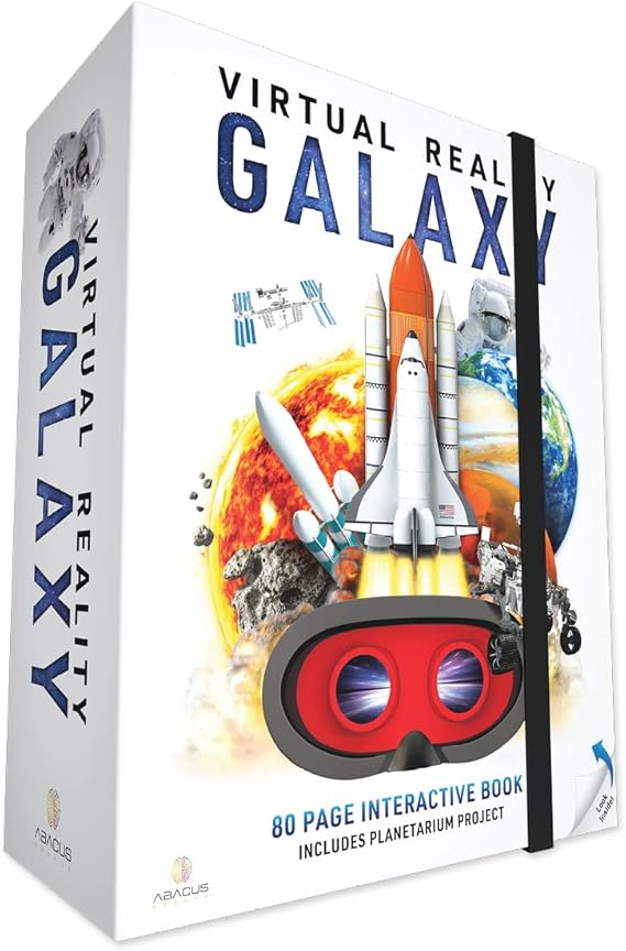 Abacus Brands Virtual Reality Galaxy Gift Box - Illustrated Interactive VR Book and STEM Learning Activity Set