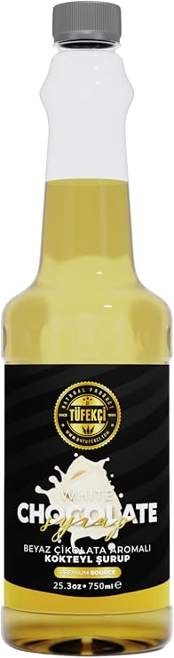By Tüfekçi White Chocolate Flavored Syrup 750 ml – Natural Aroma, Real Sugar Beet, Intense Flavor