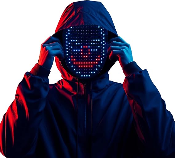 Led Light Up Mask with Gesture Sensing, Great Gift for Teen Boys
