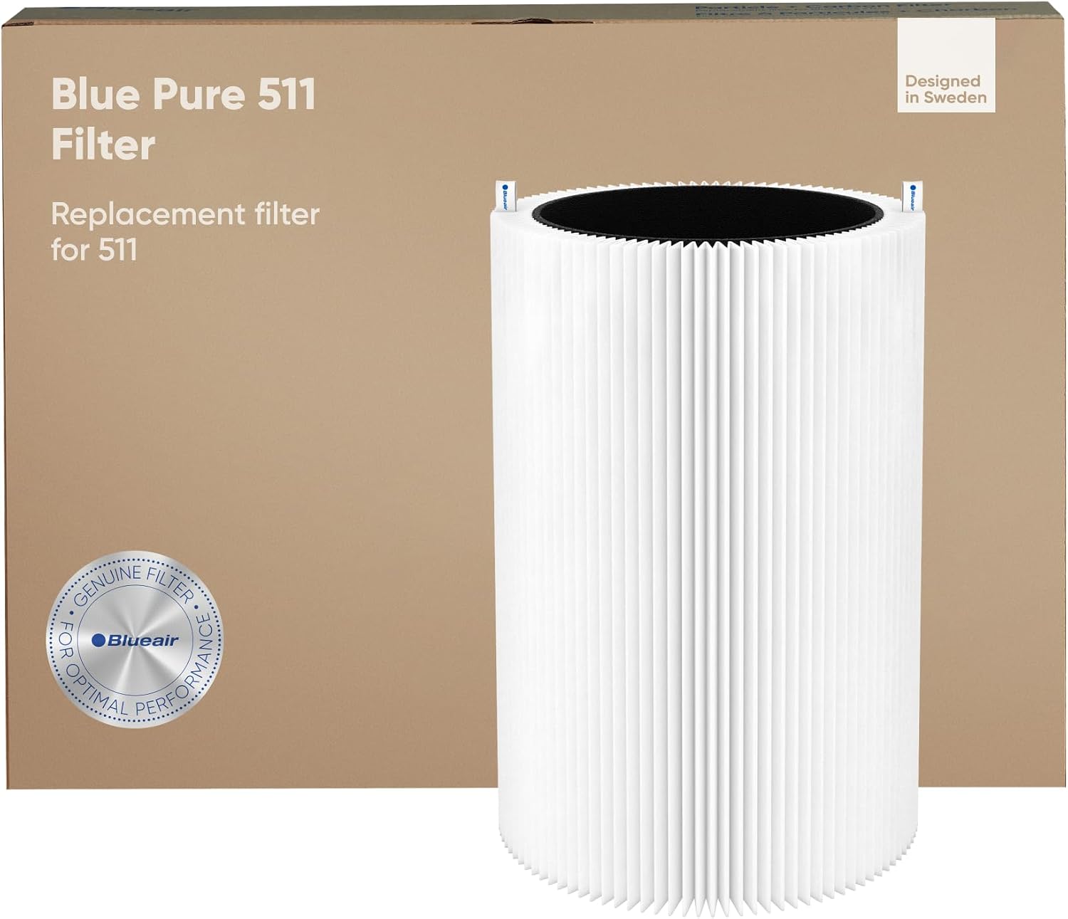 BLUEAIR 511 Replacement Filter - Air Purifier Filter - Activated Carbon - Black - For Blue Pure 511 Air Purifier