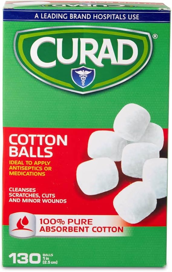 Curad CUR110163 Sterile Cotton Balls, 1", 130/Box MIICUR110163
