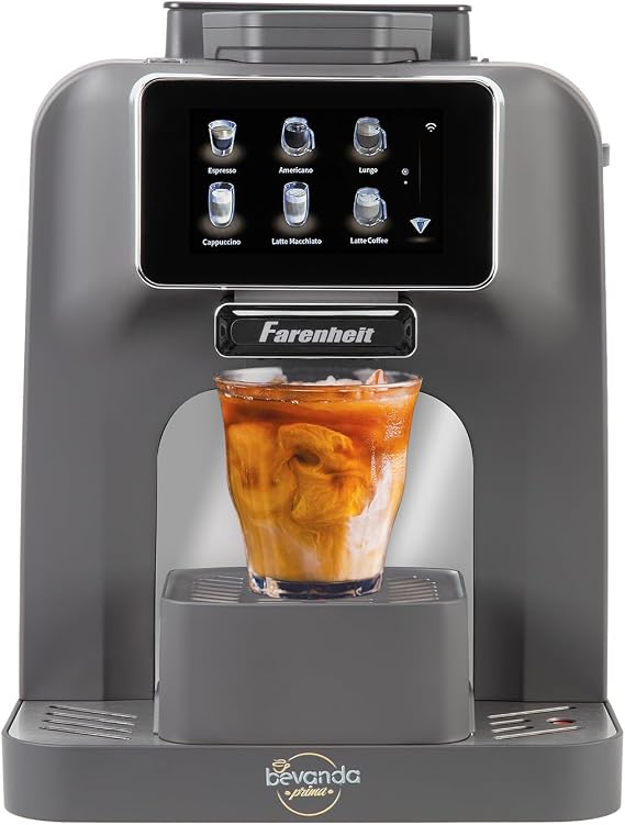 Farenheit Bevanda Prima Automatic Coffee Maker - Cafetera Automatica, Espresso Cafe Machine, Touchscreen 5 Mode Brewer Frother, Self Cleaning - Grinding Expresso Barista Bar