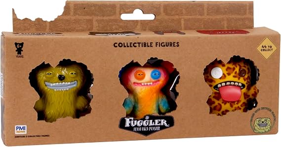 Bizak 64110210-4 Fuggler Pack of 3 Figures of 6.5 cm with Collectible Poster, 44 Figures to Collect, for Boys and Girls +4 Years