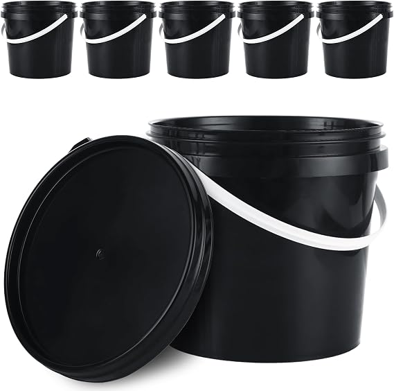 AKOLAFE 6 Pack Paint Bucket for Painting Plastic 2 Quart Paint Cans Touch Up Paint Containers with Lids & Handles 1/2 Gallon Paint Can Paint Storage Containers Empty Paint Cans Paint Pail for Leftover