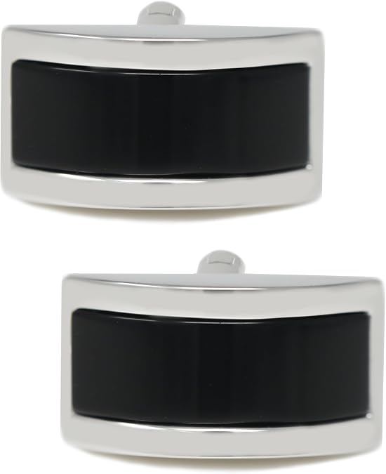 Classic Cats Eye Stone Cufflink Half Moon Shape Stone Cufflink With Box