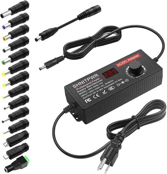 SHNITPWR 144W Universal Power Supply Adjustable DC 9V ~ 36V AC/DC Adapter