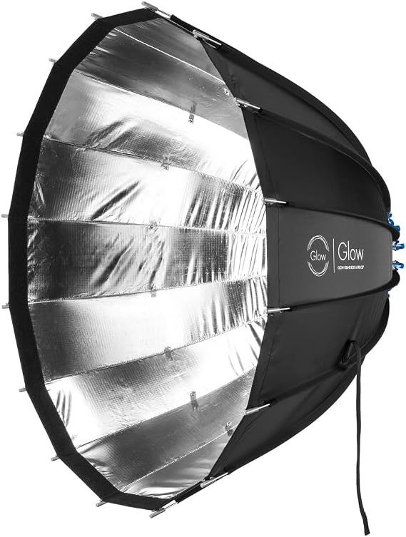 Glow Grand Box 16 Pro 35" Parabolic Softbox (90cm) | Includes Bowens mount adapter and carrying bag for photography, filming and transport