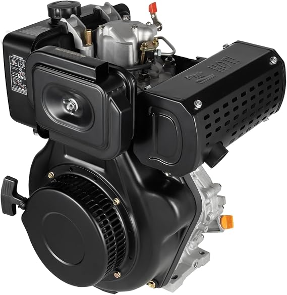 Bepritm 10 HP Diesel Engine, 4 Stroke Diesel Motor with Air Cooling Recoil Hand Start, Single Cylinder Small Diesel Engine for Tillers Generators Vehicles