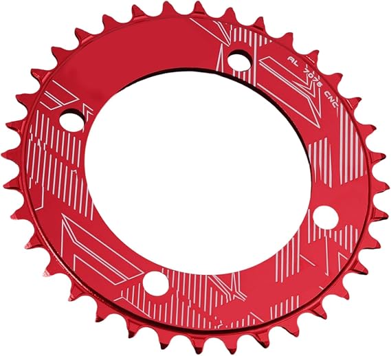 32T / 34T / 36T / 38T 104BCD Bicycles Round Shape Narrow Wide Chainwheel Chainring Bike Circles Crankset Single Plate Parts Aluminum Alloys Bike Round Cycling Tooth Chainwheel Parts