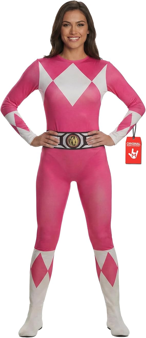Morphsuits, Pink Power Ranger Costume Women, Halloween Costume for Women | Iconic Pink Spandex Morphsuit, Perfect for Halloween, Great for Dress-Up
