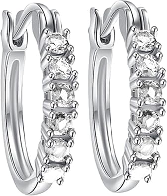 Sterling Silver Earrings for Women 2025 Trendy Colorful Hypoallergenic Sparkling Diamond Jewelry Birthday Gifts for Her