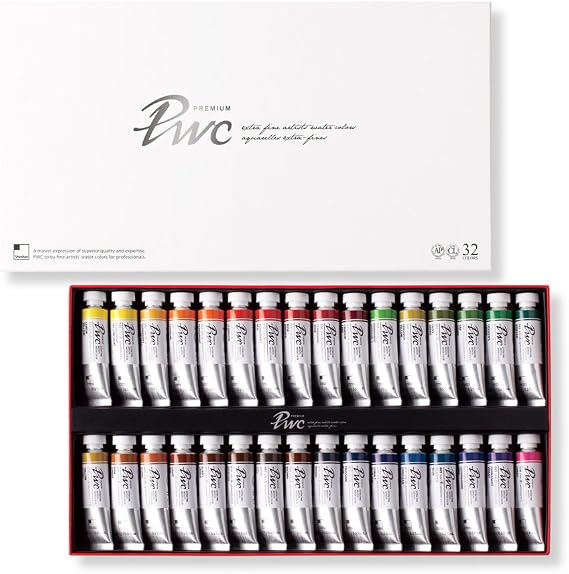 PWC SHINHAN Extra Fine Watercolor Paint 15ml Tubes 32 Color Set
