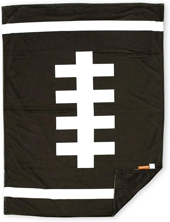 Dear Baby Reversible Blanket - 40x30 Inches - Deluxe Football Brown Pattern | Double Layer Reversible Newborn Infant Crib Cover, With Breathable Soft Fabric, Lightweight and Compact, For Your Little Ones