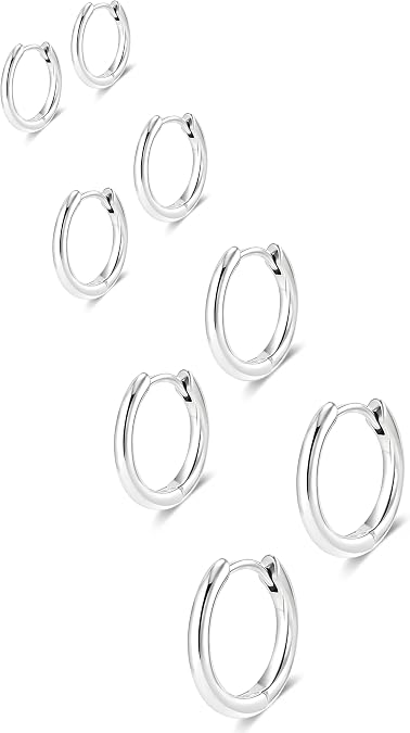 Small Gold Huggie Hoop Earrings Set for Women Men, Hypoallergenic 14K Gold Plated Hoop Earring Cartilage Earrings Stack Sets for Multiple Piercing Jewelry Cute Mini Tiny Lightweight Earrings for Sensitive Ears Everyday