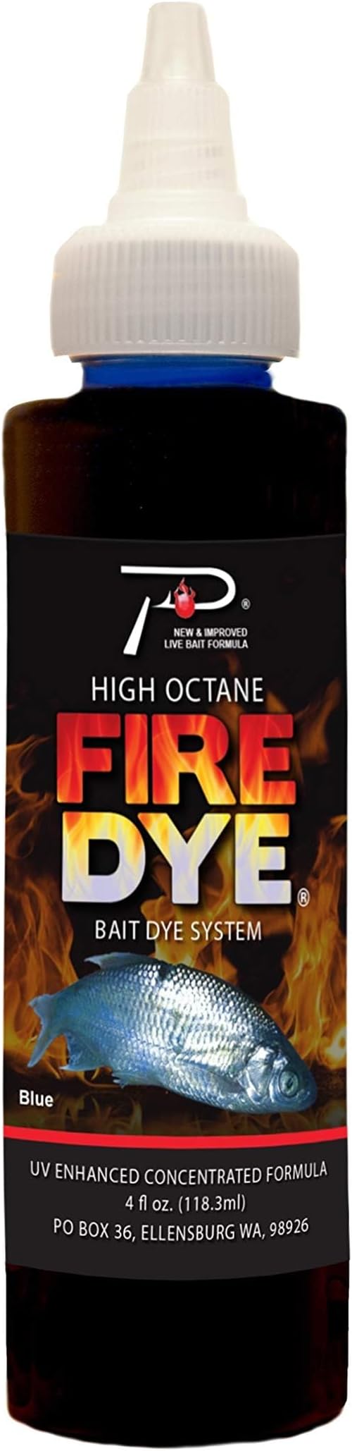 PAUTZKE'S High Octane Fire Dye - UV-Enhanced Bait Dye, Fishing Lure Dye for Live Bait, Suitable in Fresh or Saltwater, Great Fishing Lure Paint, Effective Minnow Dye, 4 Oz