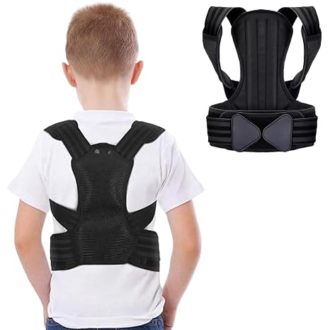Posture Corrector for Kids Teenagers, Adjustable Upper Back Posture Brace for Boys/Girls, Breathable Back Support Braces for Scoliosis, Hunchback, Pain Relief, Spine Corrector