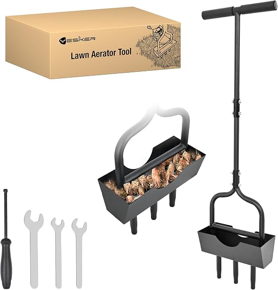 Yesker Lawn Aerator Coring Tool with Soil Core Tray