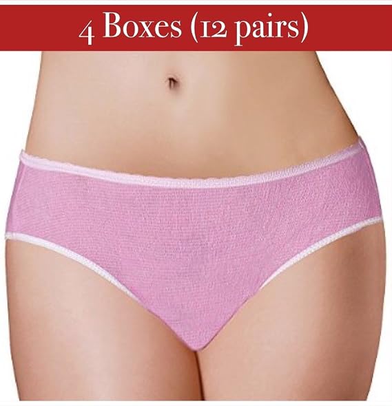 Period Underwear 12 Pack Disposable Period Panties for Women and Teen Girls, Menstrual Brief with Super Absorbent Built-in Pad by PantiePads