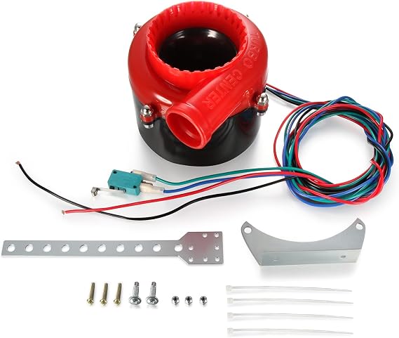 Universal Fake Dump Valve Electronic Turbo Kit,Car Engine Exhaust Valves Electronic Fake Dump Turbo Blow Off Hooter Valve Analog Sound BOV Simulator Kit(Black&Red)