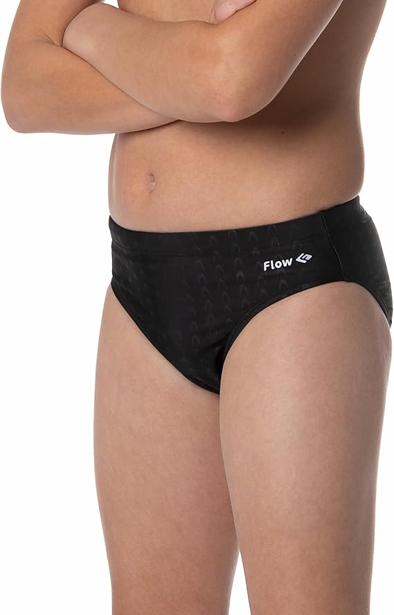 Flow Accelerate Swim Briefs Boys Brief Style Swimsuit Size 21 to 32 in Black, Navy, and Blue