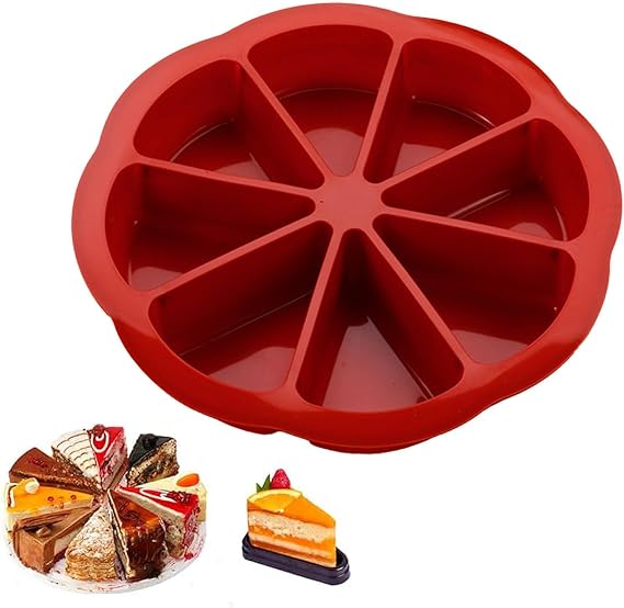 Silicone Baking Mould, Triangle Pizza Cake Mould, Non-Stick Moulds for Cake Making, 8-Cavity Triangle Scone Pan for Cornbread Brownies Muffins, Kitchen Baking Moulds