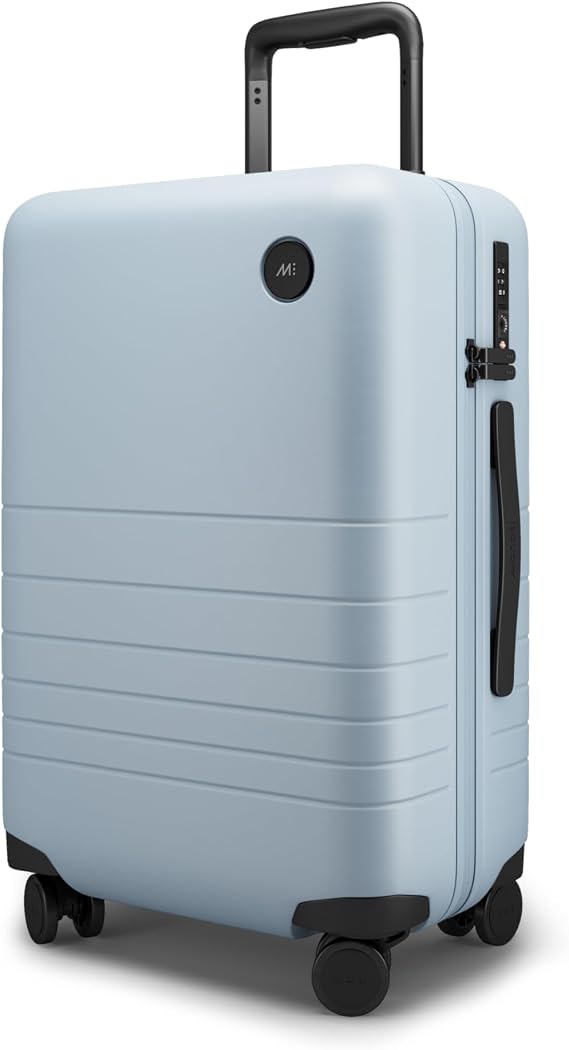 Monos Carry-On Luggage 20 Inch Hardside Spinner Suitcase | Blue Haze