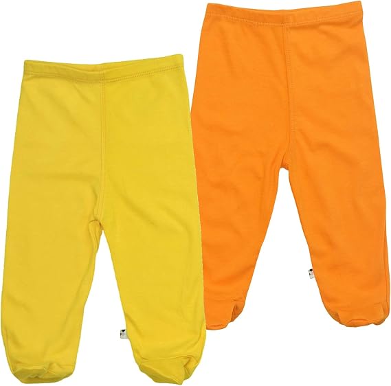 Babysoy Organic Infant Baby Footed Pants with Feet Unisex Pack of 2