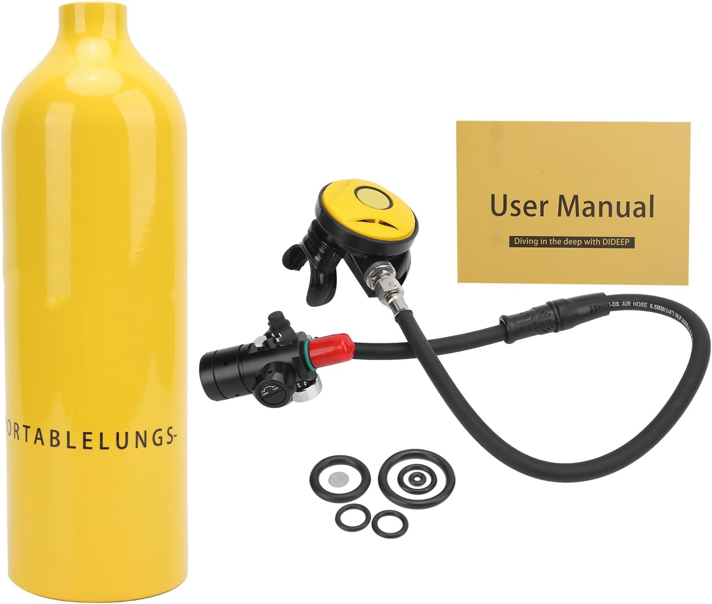DIDEEP 1L Mini Scuba Diving Set X4000 Pro Breather Relief Valve Scuba Tank for Underwater Diving Oxygen Tank for Professional and Amateur Divers