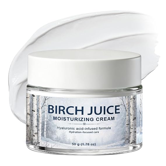 Birch Juice Moisturizing Cream, 1.76 Fl Oz | Lightweight Hydrating Face Moisturizer, For Oily & Acne-Prone Skin, Birch Sap & Jojoba Oil, Helps Balance Sebum & Oil