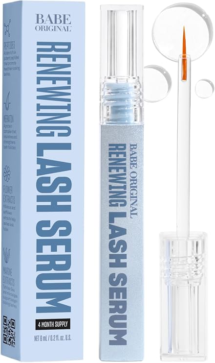 Babe Original Renewing Lash Serum for Longer-Looking Lashes, Peptides, 6mL