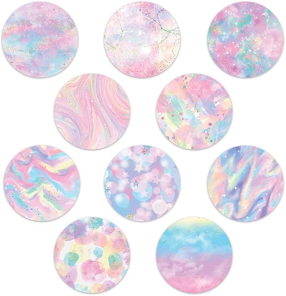 Dexcom Adhesive Mix Design - Adhesive Patches with Split Backing, Easy to Apply x 10 Pack - Iridescent (Full Circle NO Cut)