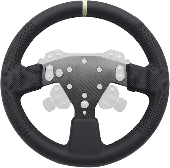 Logitech G RS50システム用のデュアルパーフォレーションレザーグリップ。軽量のリアルカーボンファイバー。XboxシリーズX/S PS4/PS5 PCホイールハブのLogitech G RSと互換性があります13インチ - デュアルパーフォレーションレザー。