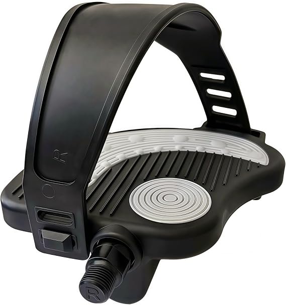 YBEKI 1 Pair Premium Exercise Bike Pedals with Straps – 9/16" (14.3mm) & 1/2" (12.7mm) Spindle – Universal Compatibility with Peloton, Schwinn, Kettler, Christopeit – Indoor Cycling Pedals