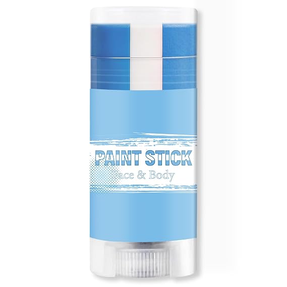 Blue White and Blue Argentina Face Paint Stick for World Cup Fans, Sweatproof & High Pigment Sports Face Body Paint Sticks for Football, Rugby, Softball, Baseball, Lacrosse, Party Accessories