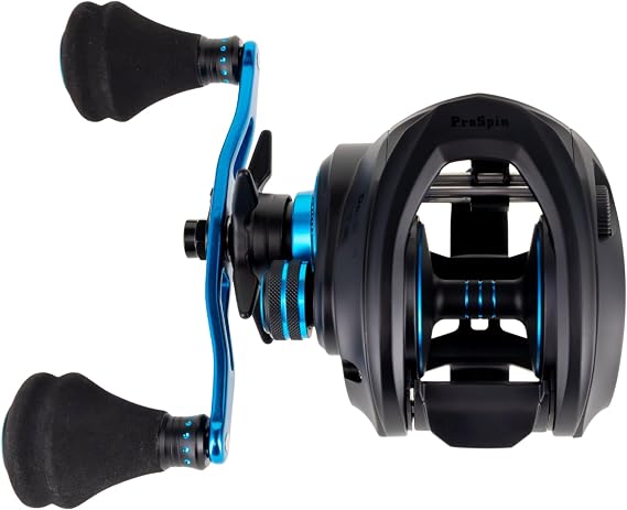 Reaction Tackle ProSpin Baitcasting Reel, 6.8:1 Baitcaster with 11+1 Bearings, Aluminum Frame, Dual Brake System and Smooth Drag for Freshwater and Saltwater